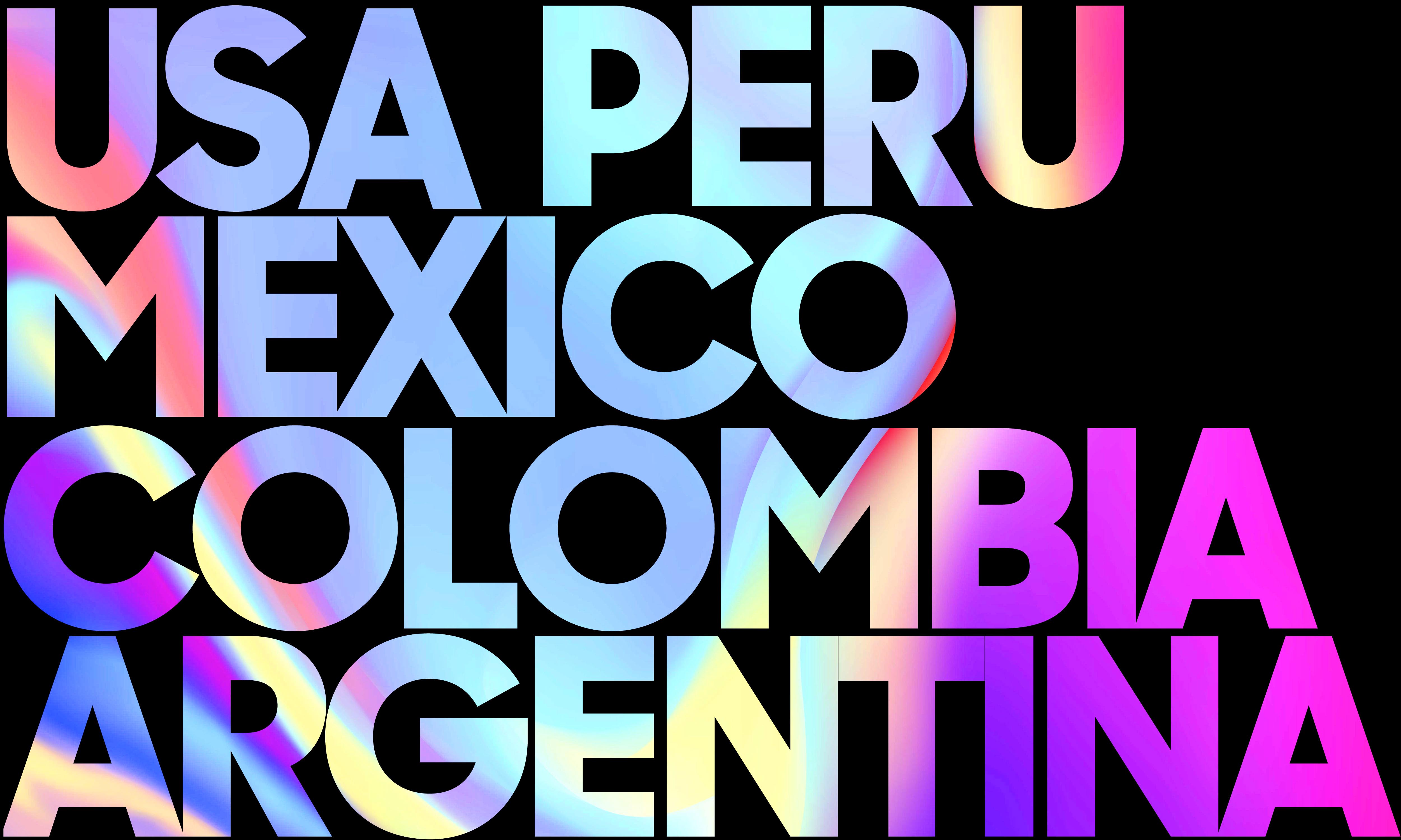 USA PERU MEXICO COLOMBIA ARGENTINA